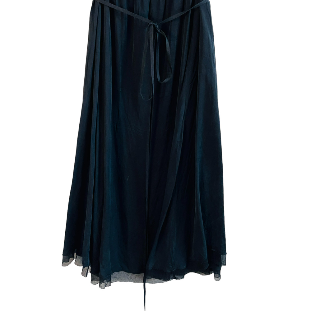 Elie Tahari Black Off-The-Shoulder Ruffle Knee Length Silk A-Line Dress Size 10 - Picture 7 of 11